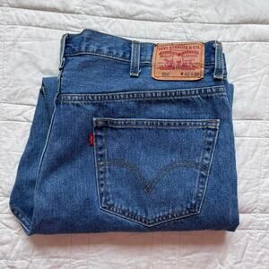 Levis 550 jeans mens 42x30 relaxed fit tapered medium wash blue denim cotton